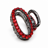 Scarlet Crystal Loop Jaw Clip