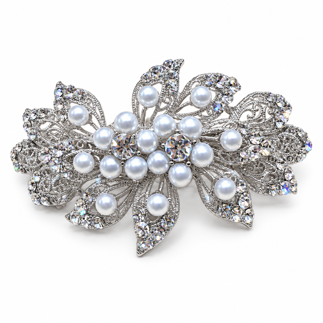 Leaf Crystal barrette