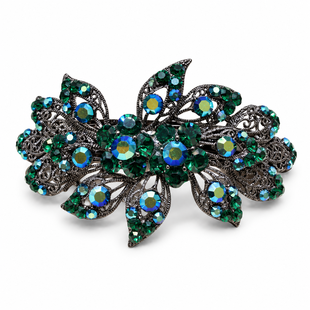 Leaf Crystal barrette